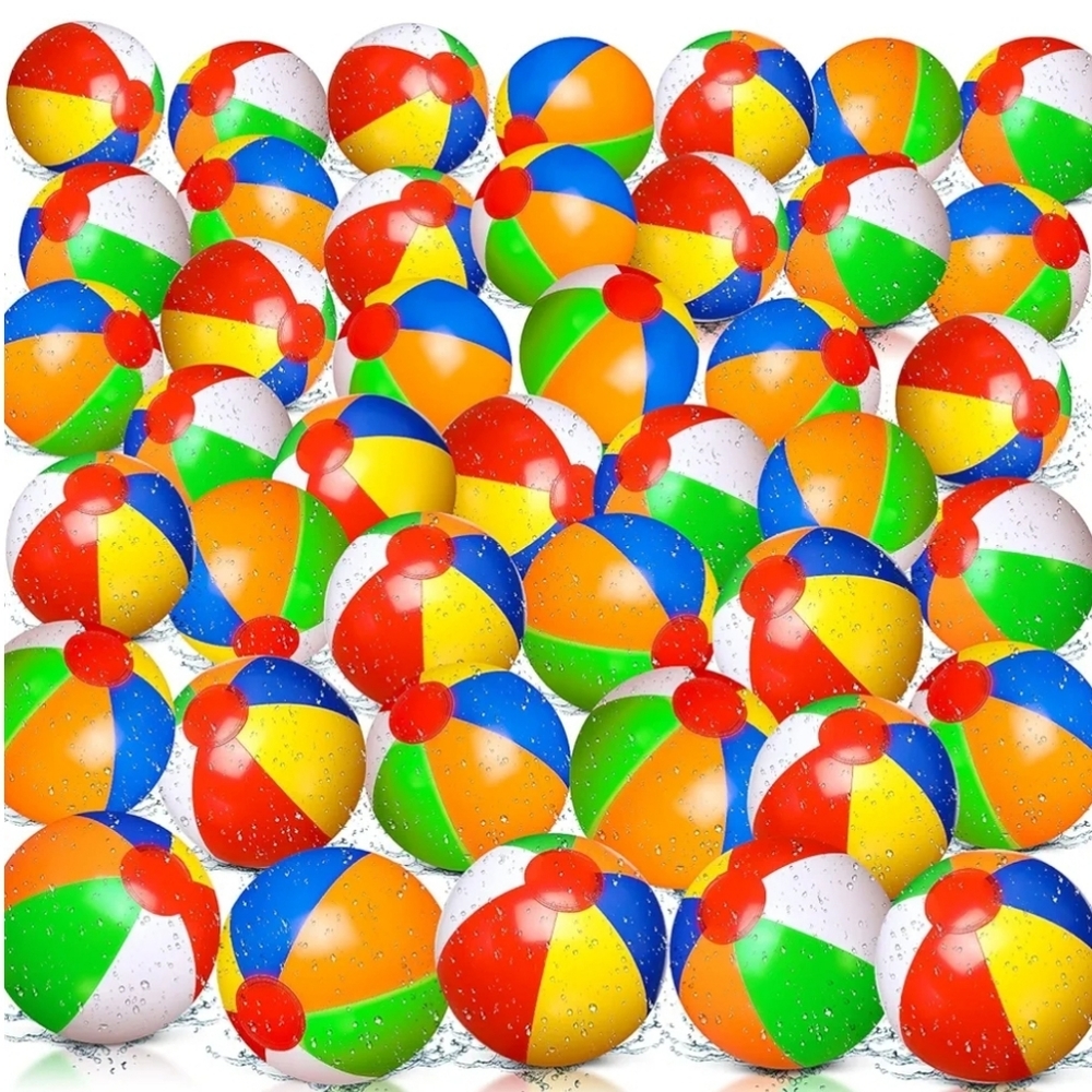 40 Pcs Inflatable Beach Balls 5 Inch Summer Colorful Beach Balls Set New